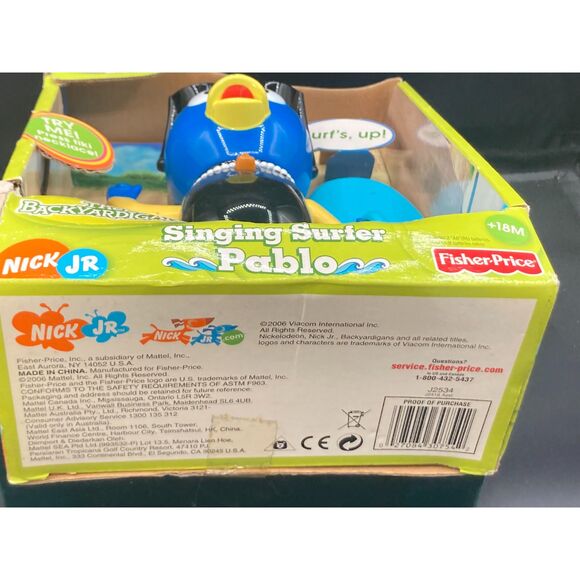 Singing Surfer Pablo Backyardigans NEW Talking NIB NRFB 2006 Fisher Price - Picture 3 of 4